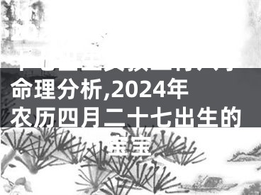 2024年农历四月二十七出生女孩五行八字命理分析,2024年农历四月二十七出生的宝宝