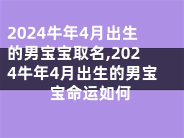 2024牛年4月出生的男宝宝取名,2024牛年4月出生的男宝宝命运如何