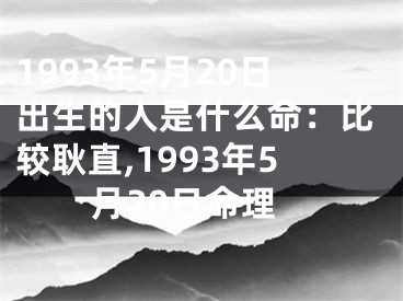 1993年5月20日出生的人是什么命：比较耿直,1993年5月20日命理