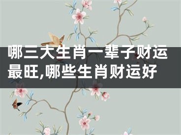 哪三大生肖一辈子财运最旺,哪些生肖财运好