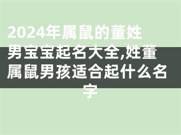 2024年属鼠的董姓男宝宝起名大全,姓董属鼠男孩适合起什么名字