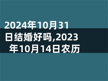2024年10月31日结婚好吗,2023年10月14日农历