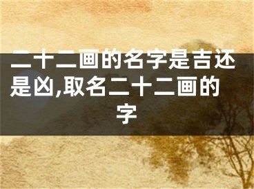 二十二画的名字是吉还是凶,取名二十二画的字