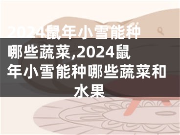 2024鼠年小雪能种哪些蔬菜,2024鼠年小雪能种哪些蔬菜和水果