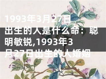 1993年3月27日出生的人是什么命：聪明敏锐,1993年3月27日出生的人婚姻