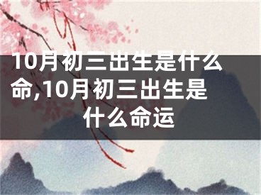 10月初三出生是什么命,10月初三出生是什么命运