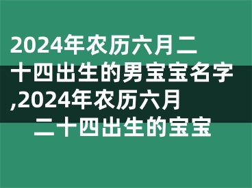 2024年农历六月二十四出生的男宝宝名字,2024年农历六月二十四出生的宝宝