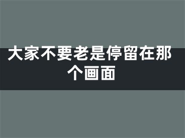 大家不要老是停留在那个画面