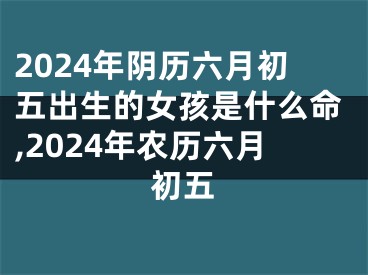 2024年阴历六月初五出生的女孩是什么命,2024年农历六月初五