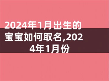 2024年1月出生的宝宝如何取名,2024年1月份