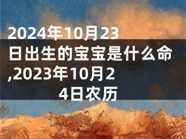 2024年10月23日出生的宝宝是什么命,2023年10月24日农历