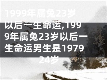 1999年属兔23岁以后一生命运,1999年属兔23岁以后一生命运男生是197924岁
