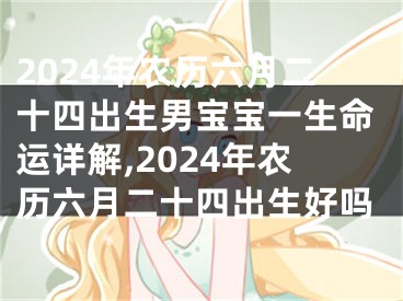 2024年农历六月二十四出生男宝宝一生命运详解,2024年农历六月二十四出生好吗