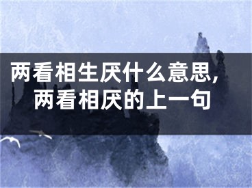两看相生厌什么意思,两看相厌的上一句