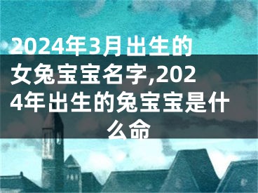 2024年3月出生的女兔宝宝名字,2024年出生的兔宝宝是什么命