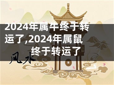 2024年属牛终于转运了,2024年属鼠终于转运了