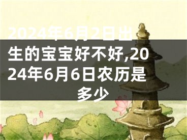 2024年6月2日出生的宝宝好不好,2024年6月6日农历是多少