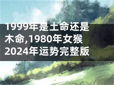 1999年是土命还是木命,1980年女猴2024年运势完整版