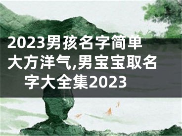 2023男孩名字简单大方洋气,男宝宝取名字大全集2023