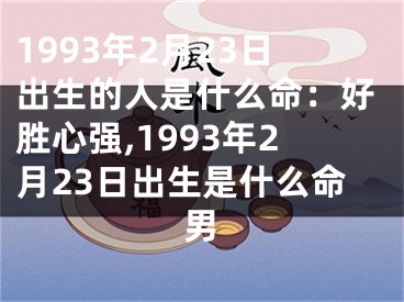 1993年2月23日出生的人是什么命：好胜心强,1993年2月23日出生是什么命男