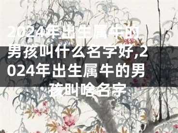 2024年出生属牛的男孩叫什么名字好,2024年出生属牛的男孩叫啥名字