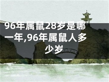 96年属鼠28岁是哪一年,96年属鼠人多少岁