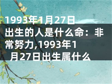 1993年1月27日出生的人是什么命：非常努力,1993年1月27日出生属什么
