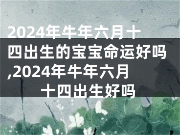 2024年牛年六月十四出生的宝宝命运好吗,2024年牛年六月十四出生好吗