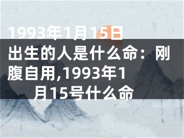 1993年1月15日出生的人是什么命：刚腹自用,1993年1月15号什么命