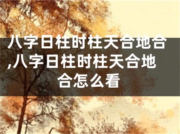 八字日柱时柱天合地合,八字日柱时柱天合地合怎么看