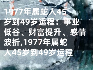 1977年属蛇人45岁到49岁运程：事业低谷、财富提升、感情波折,1977年属蛇人45岁到49岁运程