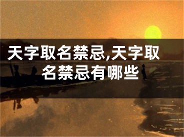 天字取名禁忌,天字取名禁忌有哪些