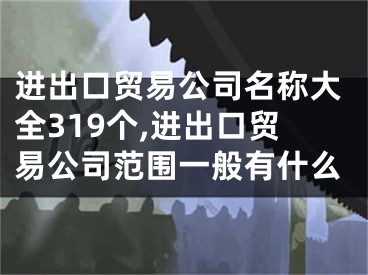 进出口贸易公司名称大全319个,进出口贸易公司范围一般有什么