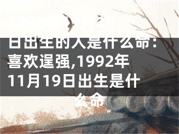 1992年11月19日出生的人是什么命：喜欢逞强,1992年11月19日出生是什么命