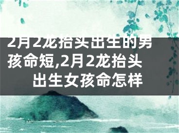 2月2龙抬头出生的男孩命短,2月2龙抬头出生女孩命怎样