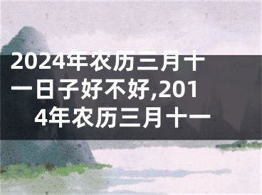 2024年农历三月十一日子好不好,2014年农历三月十一