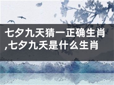 七夕九天猜一正确生肖,七夕九夭是什么生肖