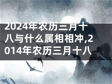 2024年农历三月十八与什么属相相冲,2014年农历三月十八