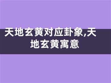 天地玄黄对应卦象,天地玄黄寓意