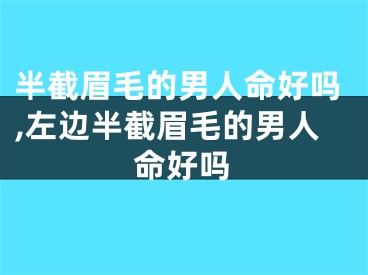 半截眉毛的男人命好吗,左边半截眉毛的男人命好吗