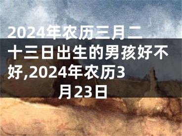 2024年农历三月二十三日出生的男孩好不好,2024年农历3月23日