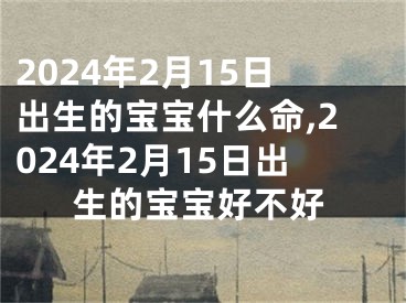 2024年2月15日出生的宝宝什么命,2024年2月15日出生的宝宝好不好