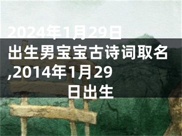 2024年1月29日出生男宝宝古诗词取名,2014年1月29日出生