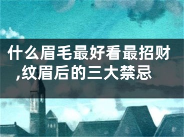 什么眉毛最好看最招财,纹眉后的三大禁忌