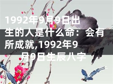 1992年9月9日出生的人是什么命：会有所成就,1992年9月9日生辰八字