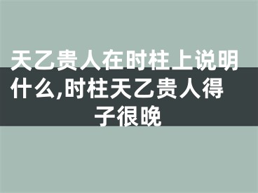 天乙贵人在时柱上说明什么,时柱天乙贵人得子很晚