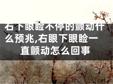 右下眼睑不停的颤动什么预兆,右眼下眼睑一直颤动怎么回事