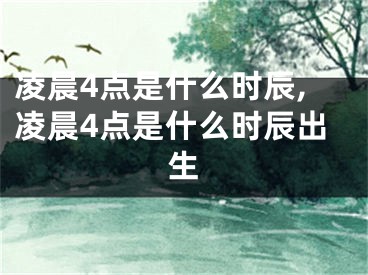 凌晨4点是什么时辰,凌晨4点是什么时辰出生