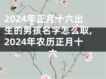 2024年正月十六出生的男孩名字怎么取,2024年农历正月十六