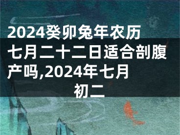 2024癸卯兔年农历七月二十二日适合剖腹产吗,2024年七月初二